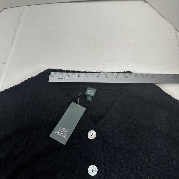 2 Piece Wild Fable Women's Small Black Crop Sweater And Blue Ribbed T-Shirt - Picture 7 of 16